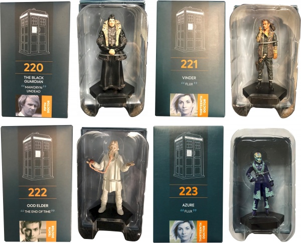 Doctor Who Eaglemoss The Black Guardian, Vinder, The Ood Elder & Azure New Boxed Models #220, #221, #222, #223